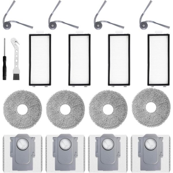 Cosensi - Reserveonderdelenset voor robotstofzuiger - HEPA-filters, dweildoeken, zijborstels, stofzakken, reinigingsborstel
