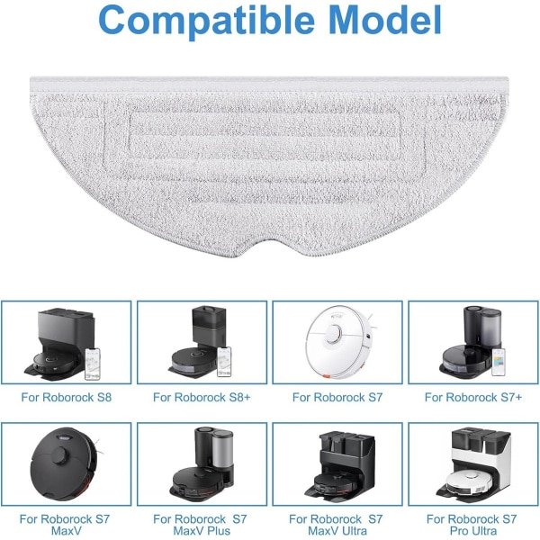 Cosensi - Set van 6 wasbare dweilpads voor robotstofzuigers - Vervangende accessoires - Duurzaam en herbruikbaar.