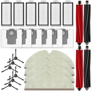 Cosensi - Vervangende onderdelen voor robotstofzuiger - 26 stuks - rolborstels, HEPA-filters, zijborstels, stofzakken, dweilpads