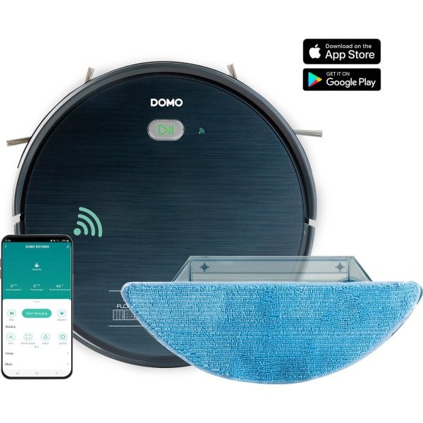 DOMO DO7296S Robotstofzuiger - Dweilsysteem - App