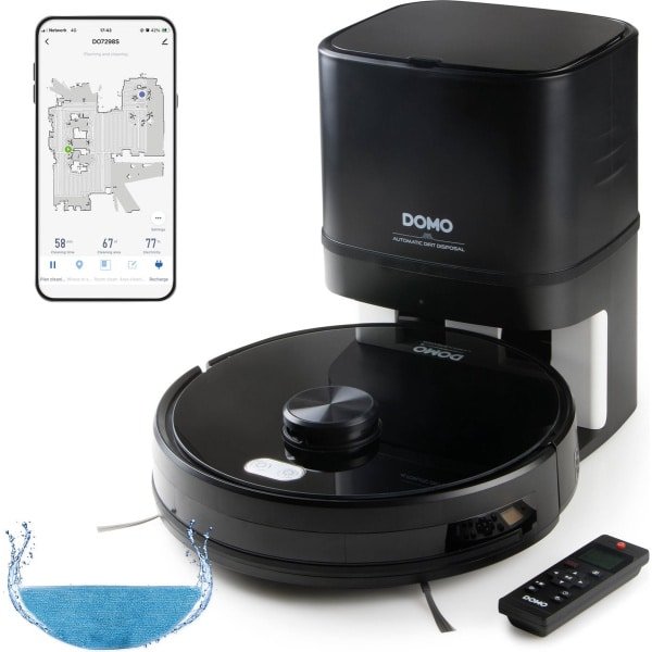 DOMO DO7298S Robotstofzuiger - Automatische lediging - Dweilsysteem - App