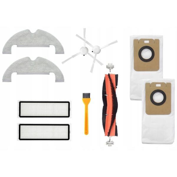 De accessoireset voor de Dreame D10 Plus robotstofzuiger: filters, borstels, dweilen, zakken