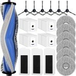 Deze 20-delige accessoirekit is Geschikt voor ECOVACS DEEBOT T30 PRO Omni / T30 Omni / T30 Max robotstofzuigers en bevat 1 rubberen hoofdborstel, 4 stofzakken, 6 dweilpads, 3 filters, 6 zijborstels en reserveonderdelen Geschikt voor robotstofzuiger.