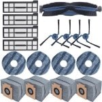 Dolaso Set van 17 vervangende onderdelen voor eufy X10 Pro Omni robotstofzuiger-1 rolborstel-4 zijborstels-4 wasbare filters-4 dweildoeken, accessoires