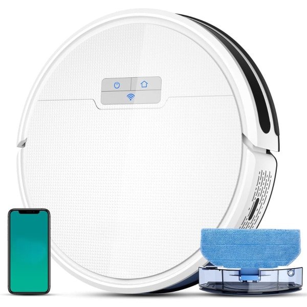 Dweilrobot - Robotstofzuiger - Robotstofzuiger Met Laadstation - Robotstofzuiger Met Dweilfunctie - Robotstofzuiger Huisdieren - Robotstofzuiger Met App - Dweilsysteem - Dweilmachine - Met Afstandsbediening - Zelfopladend - 4500Pa Zuigkracht