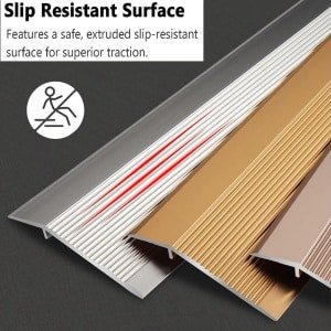 Egoods - Aluminium drempelhelling voor vloerovergang met antislip - Lichtgewicht drempels - Voor scooters, robotstofzuigers en toegangsdeuren