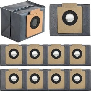 Eufy stofzakken in 4-pack, geschikt voor de X8 Pro en X10 Pro Omni robotstofzuiger, met een grote capaciteit van 3L, 4-laags versterkt scheurvast ontwerp, gemaakt van polycarbonaat.