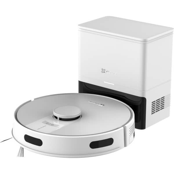 Ezviz RE4C Plus - Robotstofzuiger met Dweilfunctie, 4000Pa Zuigkracht, Automatisch Leegstation, Navigatie & Obstakelvermijding - Compatibel met Google Assistant & Alexa