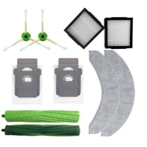 Geschikt voor (10 stuks) Vervangende onderdelen compatibel met iRobot Roomba Combo j7, Combo j7+, Combo j9+, Combo 10 Max robotstofzuiger, dubbele rubberen rolborstel, 2 dweilpads, 2 HEPA-filters, 2 stofzakken, 2 zijborstels