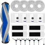 Geschikt voor ECOVACS DEEBOT T30 PRO Omni Max robotstofzuiger. 20-delige accessoirekit, inclusief: 1 rubberen hoofdborstel, 4 stofzakken, 4 dweilpads, 4 filters, 6 zijborstels, 1 reinigingsborstel.