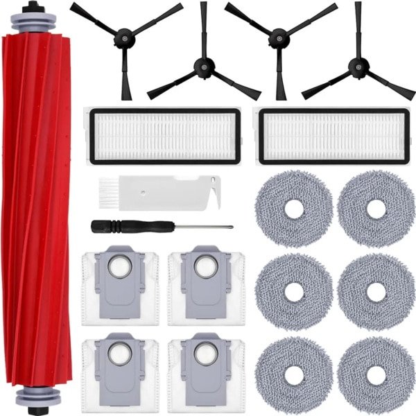 Geschikt voor Roborock Q Revo robotstofzuiger accessoires hoofdborstel, zijborstel, filter en doek vervangingsset - 19 stuks
