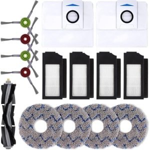 Geschikt voor Vervangende onderdelen voor ECOVACS DEEBOT X1 OMNI Turbo T10 robotstofzuiger - Reserve-accessoireset inclusief 1 hoofdborstel, 4 zijborstels, 4 filters, 4 dweilen, 2 D-pads, UST-zak