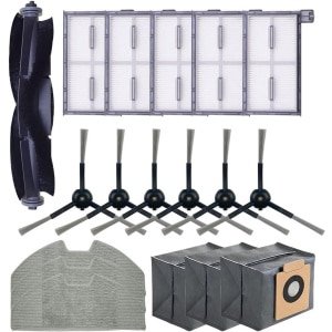 Geschikt voor Vervangende onderdelen voor robotstofzuigers voor Eufy X8 Pro, accessoires voor robotstofzuigers omvatten 1 rolborstel, 5 HEPA-filters, 6 zijborstels, 3 dweilen, 3 stofzakken