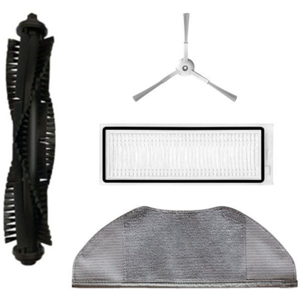 Geschikt voor regenachtig weer. Accessoires voor de 360 Robotstofzuiger: X95, X90 dweildoek, filter, filterpatroon, zijborstel, hoofdborstel.