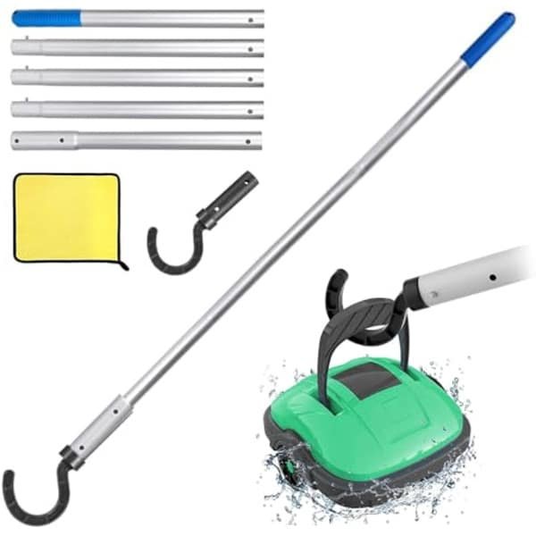 Haak voor zwembadrobot met telescoopstang - 185 cm - Accessoire voor zwembadreiniging