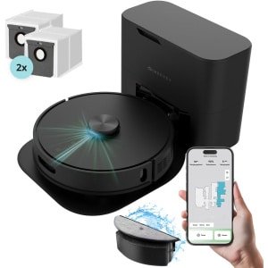 Heevey Robotstofzuiger met dweilfunctie - Automatisch leegstation - Vacuum cleaner - Dweilrobot - Huisdieren - 7000PA zuigkracht - LDS lasernavigatie - Dweilrobot - 2 extra stofzuigerzakken - Met app