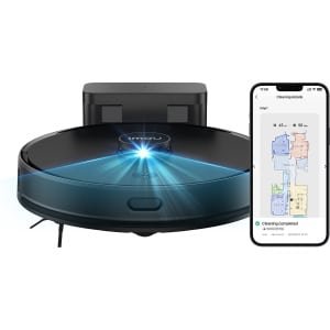 Imou RV1 - Robotstofzuiger met dweilfunctie - Razendsnelle inkaartbrenging door LIDAR sensor - Opslag Plattegrond Van 3 Verdiepingen - Automatische lediging - Auto boost-functie tapijt - 4500 Pa zuigkracht - 110 minuten aaneengesloten reinigen