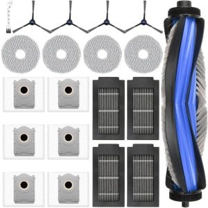 JGS Premium - Accessoireset voor robotstofzuiger: hoofdborstel, stofzakken, dweilpads, filters, zijborstels, reinigingsborstel - Geschikt voor Ecovacs Deebot T50 Omni / T50 - Reinigingsset met 20 delen