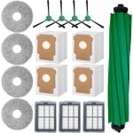 JGS Premium | Vervangingsset voor iRobot Roomba Plus 405/505 Combo Stofzuiger - 16 stuks - Rubber Borstel, Mop Doek, Stofzak, Filter, Zijborstels - Reinigingsaccessoires voor Robotstofzuigers