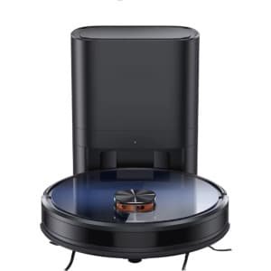 J&R Robotstofzuiger - Automatische lediging - Stofzuiger - Voice control - Zuigen en dwijlen - WiFi - 3KPa Zuigkracht - Smart mapping - Alexa - Google assistant - Zwart