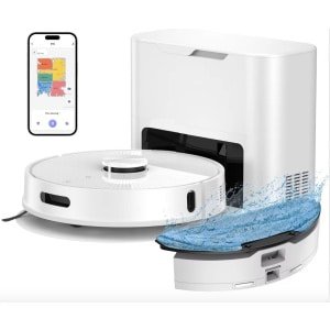 J&R Robotstofzuiger - Automatische lediging - Stofzuiger - Zuigen en dwijlen - WiFi - 4KPa Zuigkracht - Smart mapping - Wit