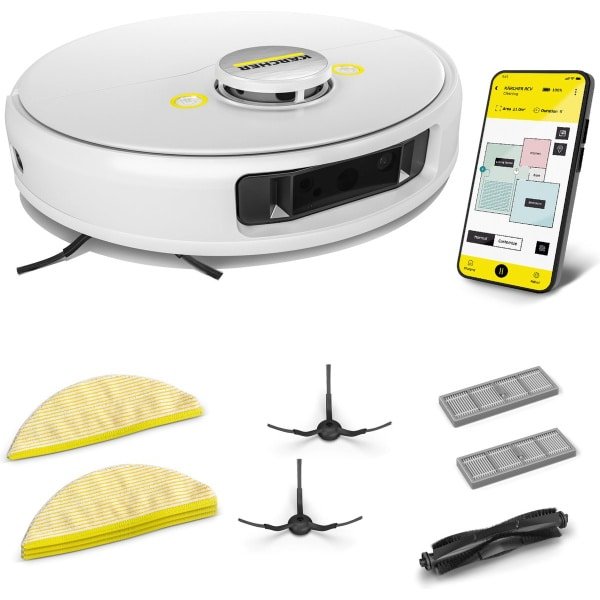 Kärcher RCV 5 Robotstofzuiger- Met dweilfunctie - Set compleet - Slimme-app bediening - LiDAR-navigatie - 5000 Pa - 85m²/u