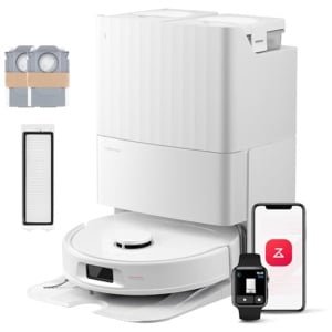 Krachtige Robotstofzuiger met Dweilfunctie en Zelflediging, 10.000Pa zuigkracht, Slimme Navigatie en Antiknoop Borstels