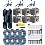 Kraftverdia® - stofzuigeraccessoires - Vervangende accessoires geschikt voor de Eufy X10 Pro Omni robotstofzuiger - 28-delige set - 2 hoofdborstels, 6 zijborstels, 4 HEPA-filters, 6 stofzakken, 8 dweilpads - Stofzuigerzakken