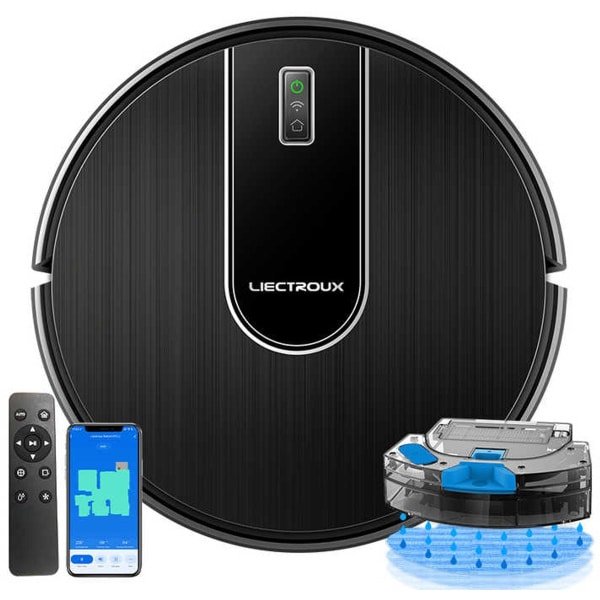 LIECTROUX N7S-U - 2-in-1 Robotstofzuiger en Laveur met Gyroscoop Navigatie, 5200 mAh, App/Alexa/Google Besturing