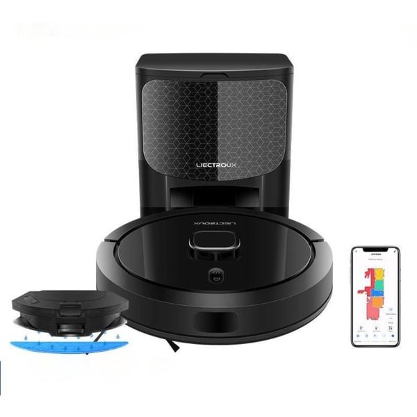Liectroux G7 Robotstofzuiger met Dweilfunctie - 6500Pa Zuigkracht - Automatische Leegfunctie - LDS Laser Navigatie - Ideaal voor Huisdieren - Slimme Kaartfunctie
