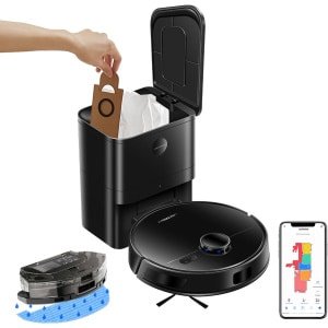 Liectroux M70 Pro 3-in-1 Robotstofzuiger met automatische leegstation, LiDAR-navigatie en 6500 Pa zuigkracht - Zwart