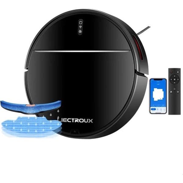 Liectroux - M7S PRO Robotstofzuiger - Stofzuiger - Natte dweil - WiFi - Stil - Werkt met Alexa & Google Home - 4000Pa - Zwart