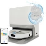 MEDION Robotstofzuiger met 3-in-1 afzuigstation, lasernavigatie en dweilfunctie X55 SW+ (10.000 Pa zuigkracht, roterende moppen, kruislasertechniek)