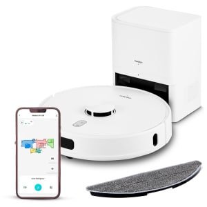 MEDION robotstofzuiger met zuigstation, lasernavigatie en wisfunctie X41 SW+ (krachtige 8000Pa zuigkracht, 2in1 robotstofzuiger, nauwkeurig in kaart brengen, Go & No Go zones, meerdere vloeren)