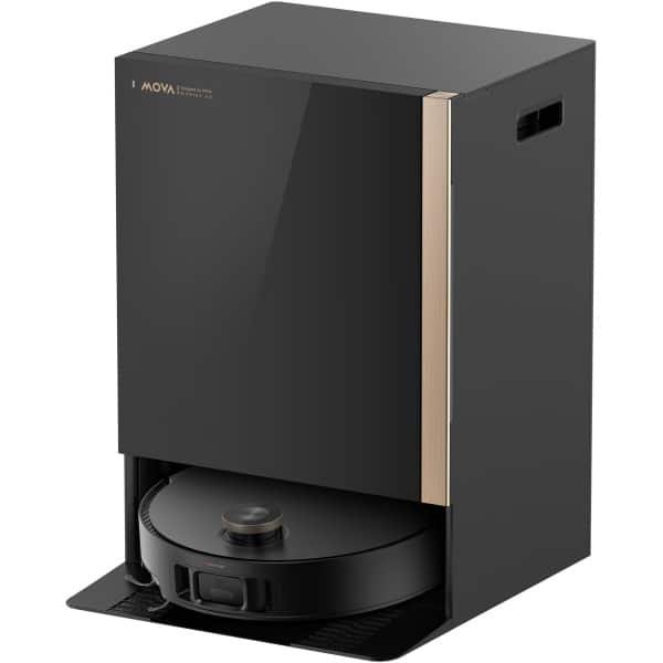 MOVA MOBIUS 60 Robotstofzuiger met Dweilfunctie - 30.000Pa Zuigkracht - Zelflegende Stofzuiger Robot - Automatisch Basisstation - Geschikt voor Harde Vloeren en Tapijt - Zwart