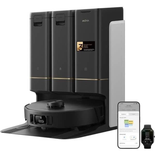MOVA Z50 Ultra - Robotstofzuiger met Dweilfunctie - 19.000 Pa Zuigkracht - Automatisch Reinigingsstation - Zelfreinigende Mop & Slimme AI-Navigatie - Geschikt voor Tegels, Hout en Tapijt