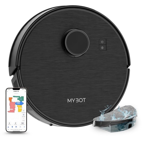 MYBOT X9 - Robotstofzuiger Met Dweilfunctie - 6500PA Zuigkracht - Ideaal voor Huisdieren - Zelflerende Robotstofzuiger - Met Laadstation - Uitgebreide Mapping - LDS Laser Navigatie