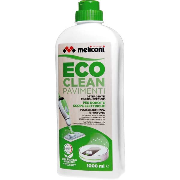 Meliconi ECO CLEAN vloerreinigingsmiddel voor dweilrobot - 1000ml - Geschikt voor Roborock en iRobot Braava Jet m6 - Schoonmaakmiddel - Vloerreiniger vloeistof - Reinigingsmiddel