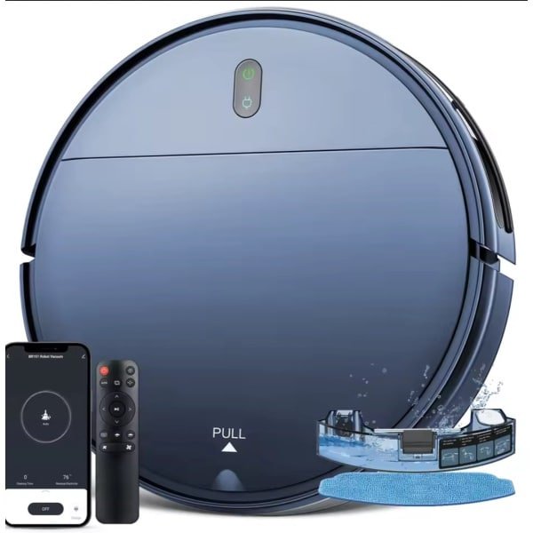 Mila Shop Robotstofzuiger met dweilfunctie - Huishoudapparaat - Robotstofzuigers - Dweilfunctie stofzuiger - Met app en afstandbediening - Met dweilfunctie - Geschikt voor huisdierharen