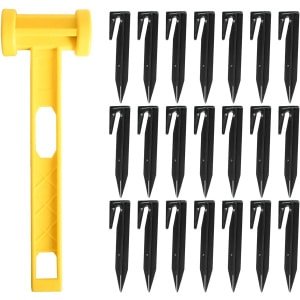 Multifunctionele Campinghamer - Tentpalen - 100 Stuks Grondsteken voor Robotgrasmaaier - Borderdraad - Robuuste en Ergonomische Hamer met Grondankers voor Caravan Tentdoek