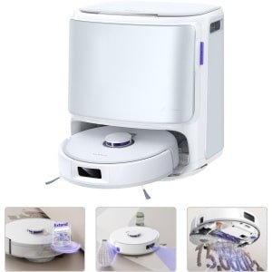 NARWAL Freo Z10 robotstofzuiger en dweil, klitvrij, 15.000 Pa zuigkracht, past zich aan moeilijk bereikbare plekken aan, zelfledigend, dweil wassen en drogen, obstakelvermijding, voor dierenharen en harde vloeren, wit - EU-stekker