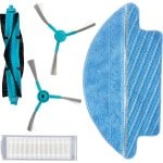 PARTS4® Robotstofzuiger vervangingsset geschikt voor Cecotec Conga 3290 t/m 3790 series | 5-delige set met middenborstel, zijborstel (2 x), lamellen filter, mop doek
