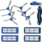 PARTS4® Robotstofzuiger vervangingsset geschikt voor Eufy Robovac G10 / G20 / G30 serie | 12-delige set met middenborstel, zijborstel (6 x), HEPA filter (4 x), reinigingsborstel/kam