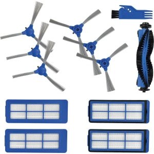 PARTS4® Robotstofzuiger vervangingsset geschikt voor Eufy Robovac G10 / G20 / G30 serie | 12-delige set met middenborstel, zijborstel (6 x), HEPA filter (4 x), reinigingsborstel/kam