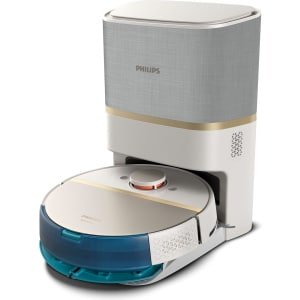 Philips HomeRun Aqua 7000 Series XU7100/02 - Robotstofzuiger met Dweilfunctie - Incl. Laadstation - Wit / Goud - App Connected