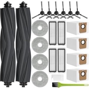 PolkaHome Accessoireset geschikt voor Dreame L20 Ultra / L20 Ultra Complete robotstofzuiger, 6 stofzakken, 2 hoofdborstels, 4 dweildoeken, 4 filters, 6 zijborstels, robotstofzuiger, reserveonderdelen, accessoires