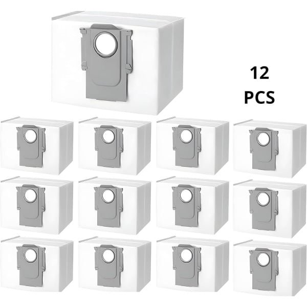 PolkaHome® 12 Stuks stofzakken geschikt voor Roborock Q5 Max+, Q5 Pro+, Q8 Max+, Q7 Max+, S8+, S8 Pro Ultra, S7 Pro Ultra, S7 MaxV Ultra - Set van 12 Stuks, Vervangende Stofzakken, Robotstofzuiger Accessoires voor Roborock Q5, Q7, S7, S8, Q7+