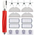 PolkaHome® Vervangingsset geschikt voor Xiaomi Roborock Q7 / Q7+ / Q7 Max+ robotstofzuiger, Accessoireset voor robotstofzuigers, accessoires , 1 hoofdborstels, 4 stofzakken, 4 zijborstels, 4 High-Efficiency filters, 4 dweildoek. Onderdelen.