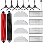 PromoHome 17 stuks accessoires voor Roborock S8/S8+ robotstofzuiger met 2 hoofdborstels, 4 reinigingsdoeken, 4 filters, 6 zijborstels, 1 reinigingsborstel