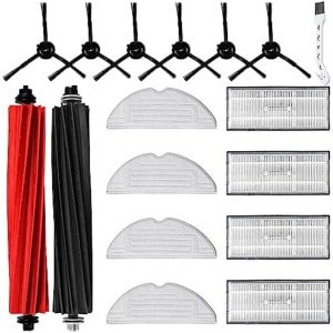 PromoHome 17 stuks accessoires voor Roborock S8/S8+ robotstofzuiger met 2 hoofdborstels, 4 reinigingsdoeken, 4 filters, 6 zijborstels, 1 reinigingsborstel